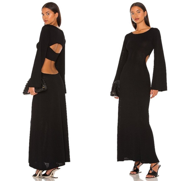 cult gaia Dresses & Skirts - Cult Gaia Carla Black Knit Open Back Dress